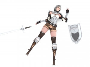 Supery warrior girl 3 rigged Model 3D