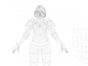 Supery warrior girl 3 rigged Model 3D