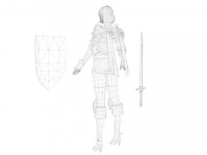 Supery warrior girl 3 rigged 3D Model