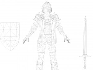 Supery warrior girl 3 rigged Model 3D