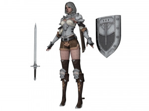 Supery warrior girl 3 rigged Model 3D