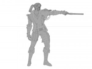 Santiago girl warrior xiii century 3D Модель