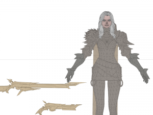Girl knight 3d female warrior Model 3D
