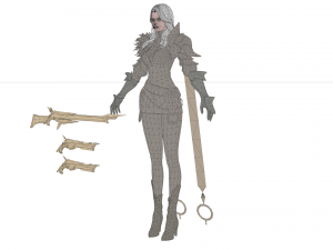 Girl knight 3d female warrior Model 3D