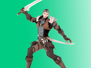 Warrior medieval knight-armor with two-handed sword 3D 模型