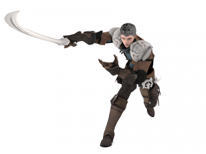Warrior medieval knight-armor with two-handed sword 3D Model