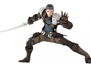 Warrior medieval knight-armor with two-handed sword 3D Model