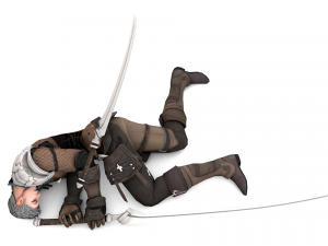 Warrior medieval knight-armor with two-handed sword 3D Model