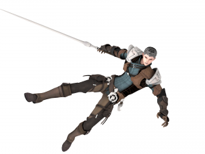Warrior medieval knight-armor with two-handed sword 3D Model