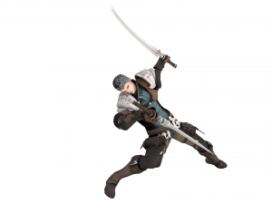 Warrior medieval knight-armor with two-handed sword 3D Model