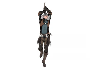 Warrior medieval knight-armor with two-handed sword 3D Model