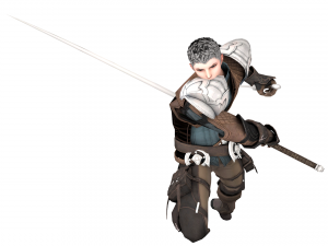 Warrior medieval knight-armor with two-handed sword 3D Model