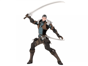 Warrior medieval knight-armor with two-handed sword 3D Model