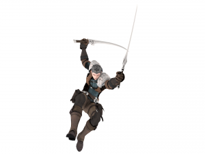 Warrior medieval knight-armor with two-handed sword 3D Model