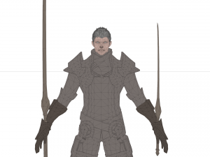 Warrior medieval knight-armor with two-handed sword 3D Model