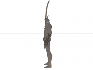 Warrior medieval knight-armor with two-handed sword 3D Model