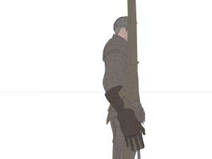 Warrior medieval knight-armor with two-handed sword 3D Model