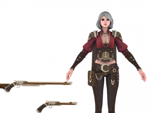 Sci fi cyberpunk action girl adrestia-rigged Modelo 3D