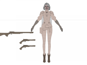 Sci fi cyberpunk action girl adrestia-rigged Modelo 3D