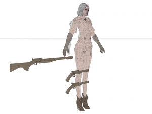 Sci fi cyberpunk action girl adrestia-rigged Modelo 3D