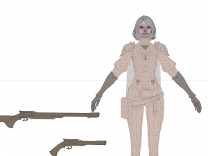 Sci fi cyberpunk action girl adrestia-rigged Modelo 3D