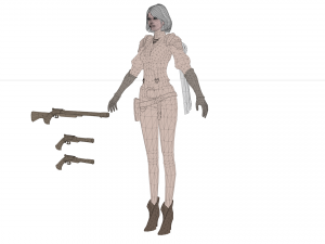Sci fi cyberpunk action girl adrestia-rigged Modelo 3D