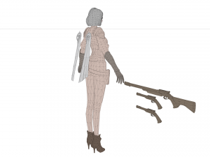 Sci fi cyberpunk action girl adrestia-rigged Modelo 3D