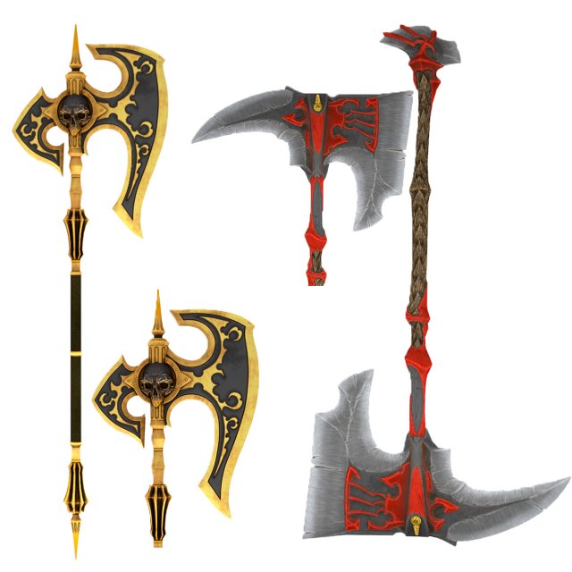 Skull axe game ready low-poly Modello 3D .c4d .max .obj .3ds .fbx .stl .blend 