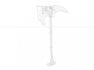 Skull axe game ready low-poly Modello 3D