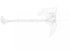 Skull axe game ready low-poly Modello 3D