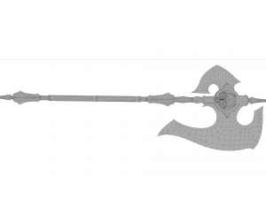 Skull axe game ready low-poly Modello 3D