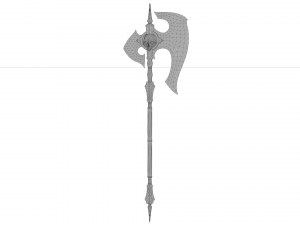 Skull axe game ready low-poly Modello 3D
