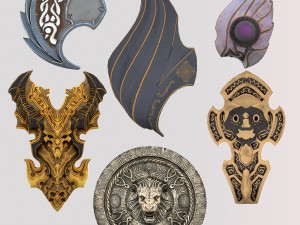 3 Pack Fantasy Battle Axe Game Asset 3D 모델