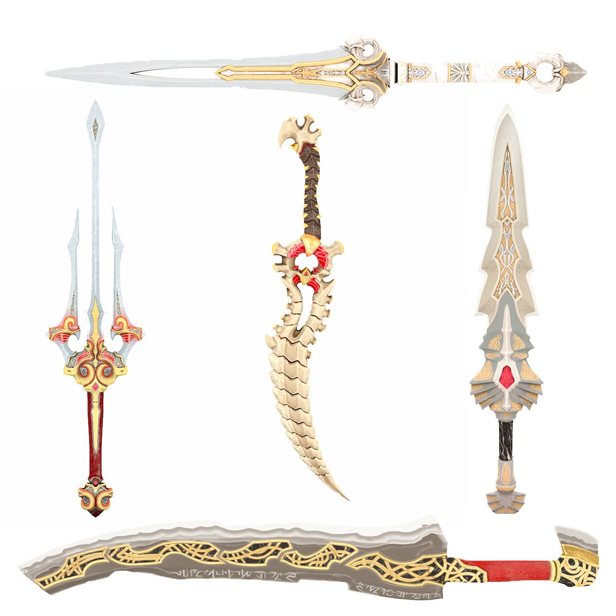 Game ready Weapon pack 3D Model .c4d .max .obj .3ds .fbx .stl .blend 