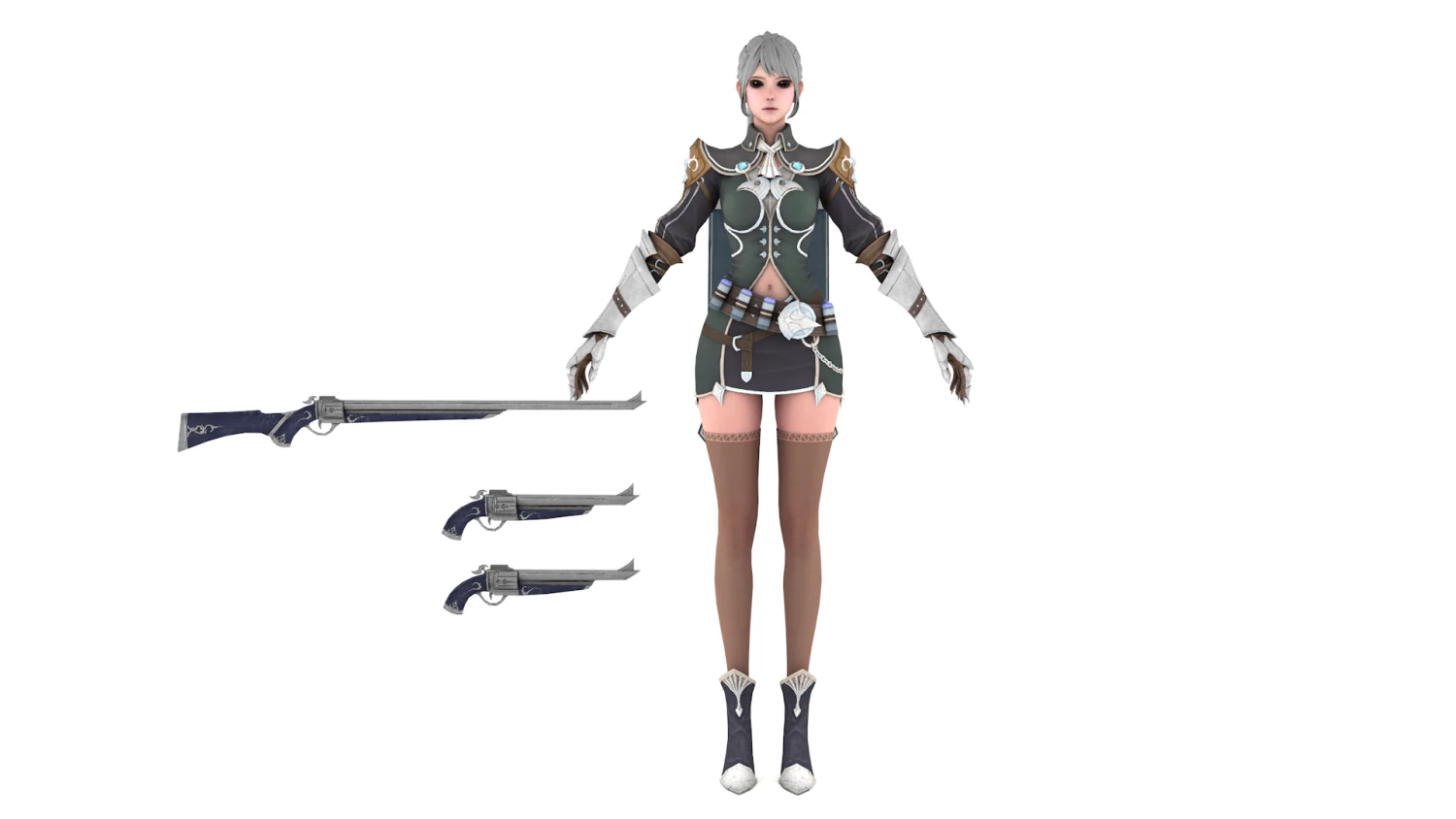 Sci fi cyberpunk action girl adrestia-rigged 3D Model .c4d .max .obj .3ds .fbx .stl .blend 