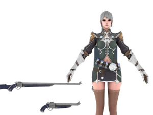 Sci fi cyberpunk action girl adrestia-rigged 3D Model