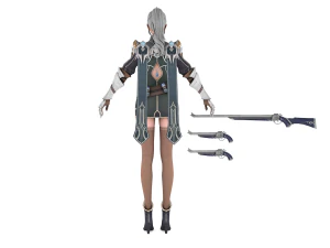 Sci fi cyberpunk action girl adrestia-rigged 3D Model