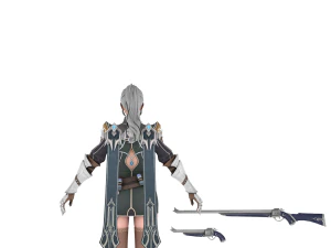Sci fi cyberpunk action girl adrestia-rigged 3D Model