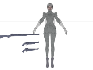 Sci fi cyberpunk action girl adrestia-rigged 3D Model