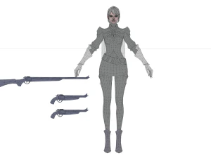 Sci fi cyberpunk action girl adrestia-rigged 3D Model