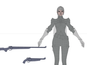 Sci fi cyberpunk action girl adrestia-rigged 3D Model