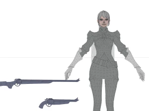 Sci fi cyberpunk action girl adrestia-rigged 3D Model
