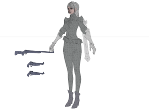 Sci fi cyberpunk action girl adrestia-rigged 3D Model
