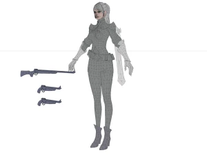 Sci fi cyberpunk action girl adrestia-rigged 3D Model