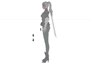 Sci fi cyberpunk action girl adrestia-rigged 3D Model
