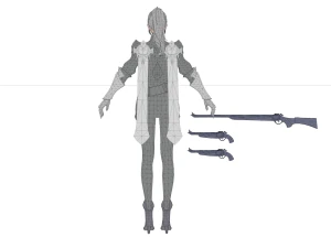 Sci fi cyberpunk action girl adrestia-rigged 3D Model