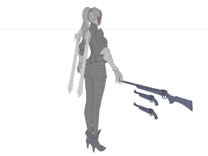 Sci fi cyberpunk action girl adrestia-rigged 3D Model