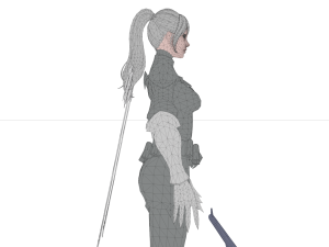 Sci fi cyberpunk action girl adrestia-rigged 3D Model
