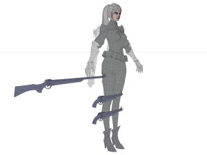 Sci fi cyberpunk action girl adrestia-rigged 3D Model