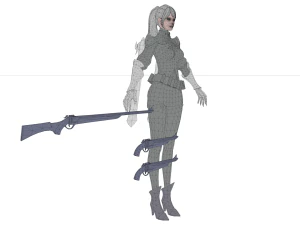 Sci fi cyberpunk action girl adrestia-rigged 3D Model